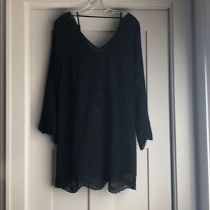 Black belled sleeved dress.  Size s
